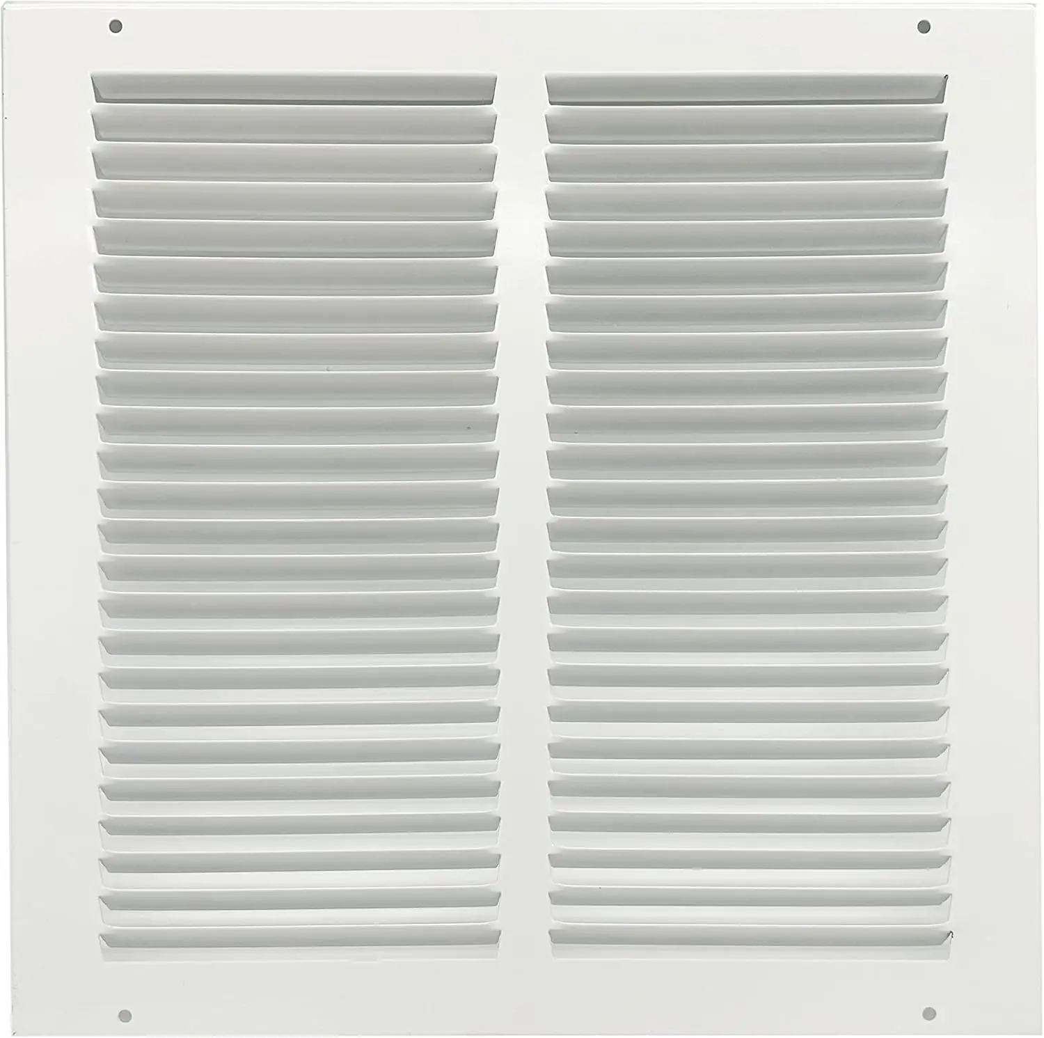 

12x12 Air Return Grille, Heavy Duty Steel, Louvered Design, Matte White, Includes Screws