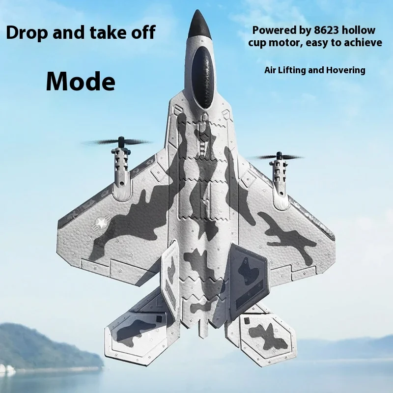 Bm16 Four-Channel F22 Fighter Jet, Vertical Crane, Fixed-Wing Remote-Controlled Foam Glider, Aircraft Model, Boys' Toy
