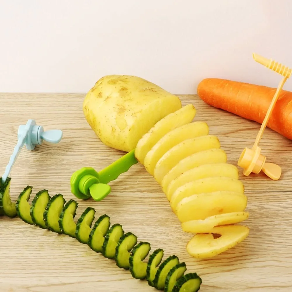 

Plastic Spiral Screw Slicer Manual labor-saving Rotate Potato Slicer Vegetable Tool Potato Spiral Slice Cutter Cucumber