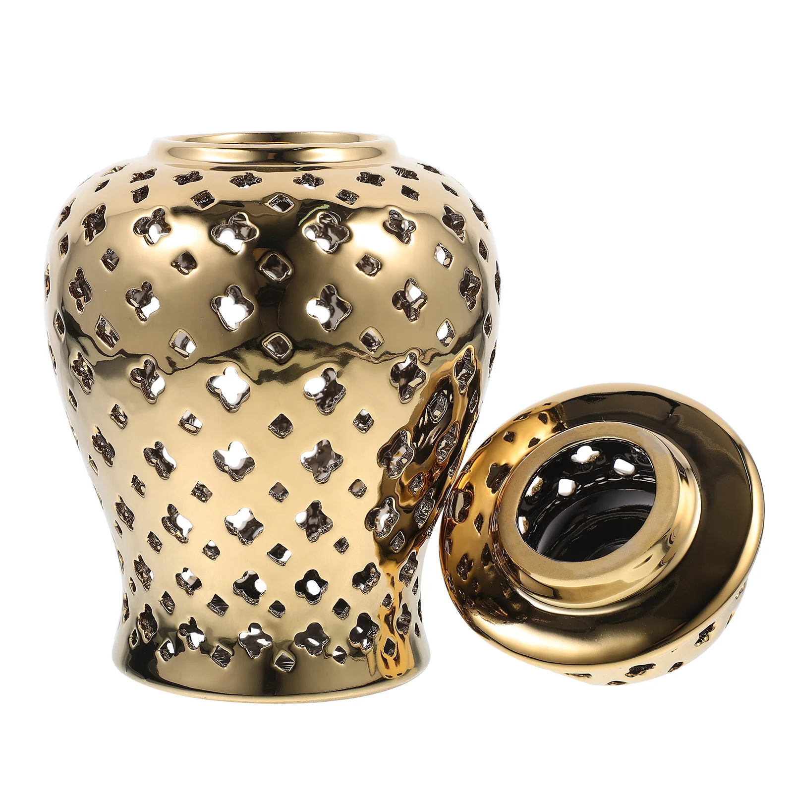 

Hollow Flower Vase Ceramic Material Decorative Desktop Ornament for Garden Wedding Party Events Elegant Lightweight Container