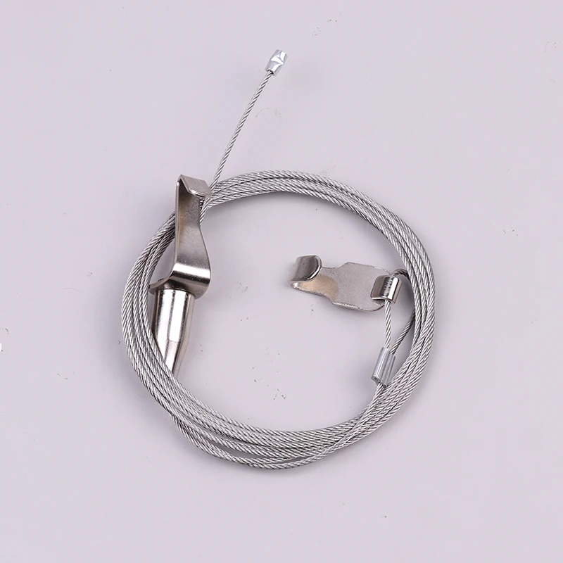 2M Length Thicken Wire Picture Photo Oil Painting Light Chute Track Rail Ceiling Moveable Hook Hanger Clip For Art Work Show