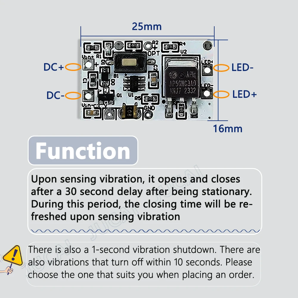 DC12V 24V Vibration Sensor with Sensitive Spring Switch, Suitable for Refrigerator Sticker, Toy DIY, Delayed Closing