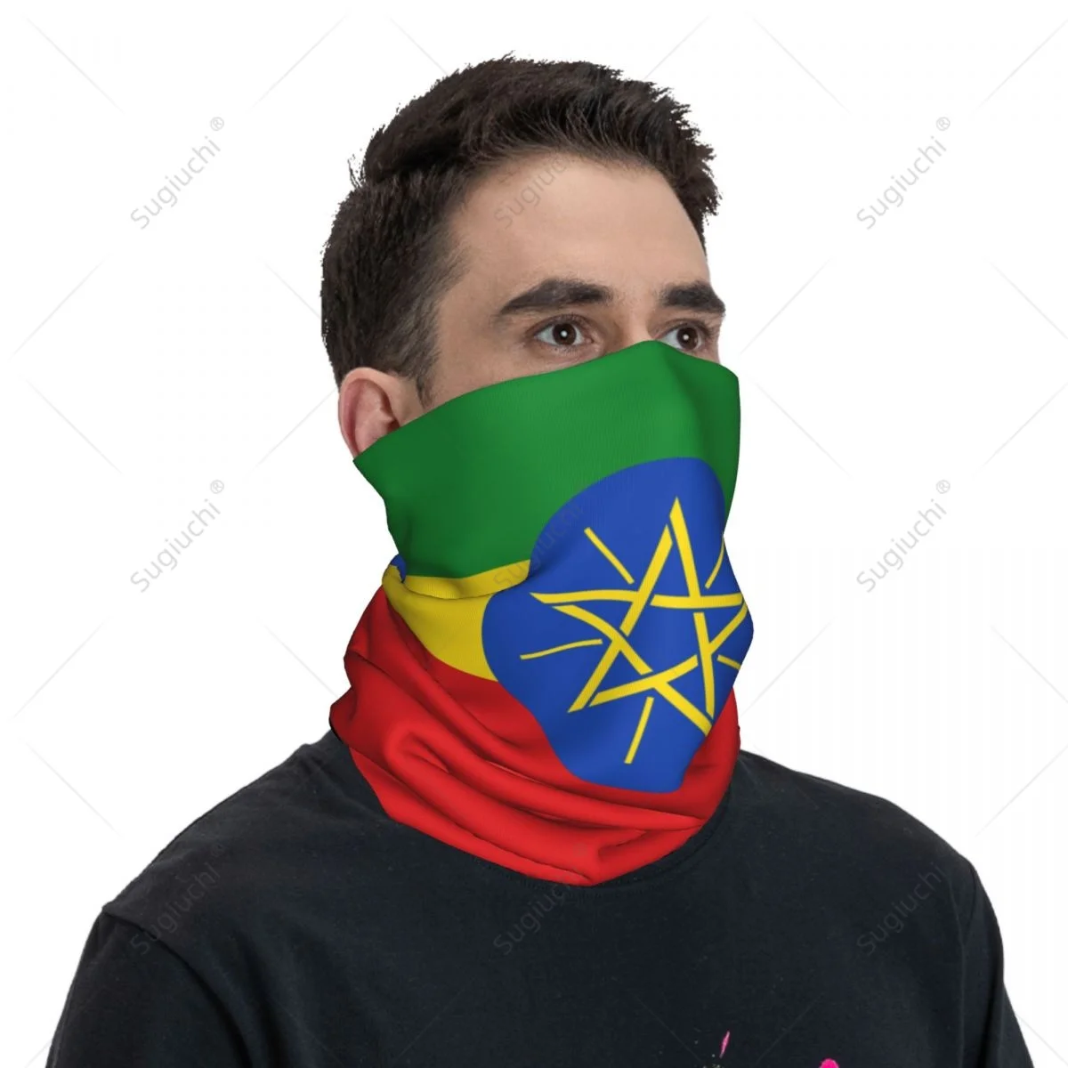 Unisex Ethiopia Flag Neckerchief Scarf Neck Face Mask Scarves Neck Warmer Seamless Bandana Headwear Cycling Hiking