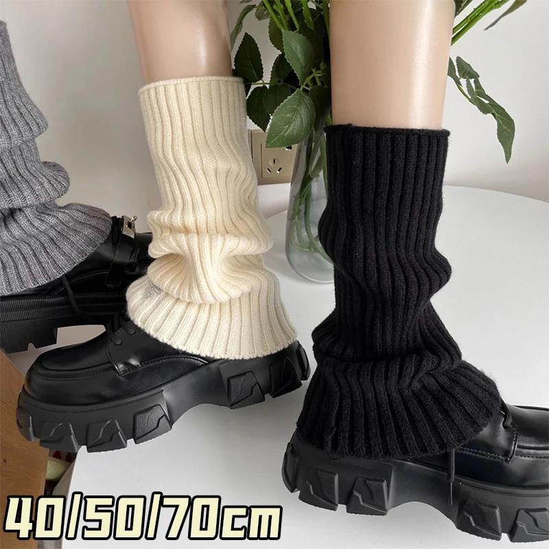 

Y2K Women's Leg Warmers Japanese Lolita Long Socks Wool Knitted Foot Cover Arm Warmer Autumn Winter Crochet Heap Sock Boot Cuffs