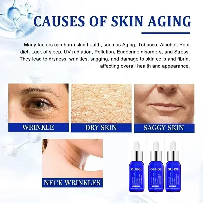 ¹ ᵁˢᴰ Anti-wrinkle Facial Serum Remove Wrinkle Fine Lines Around The Eyes Crow's Feet Neck Wrinkle Anti-agin Facial Serum Skin C