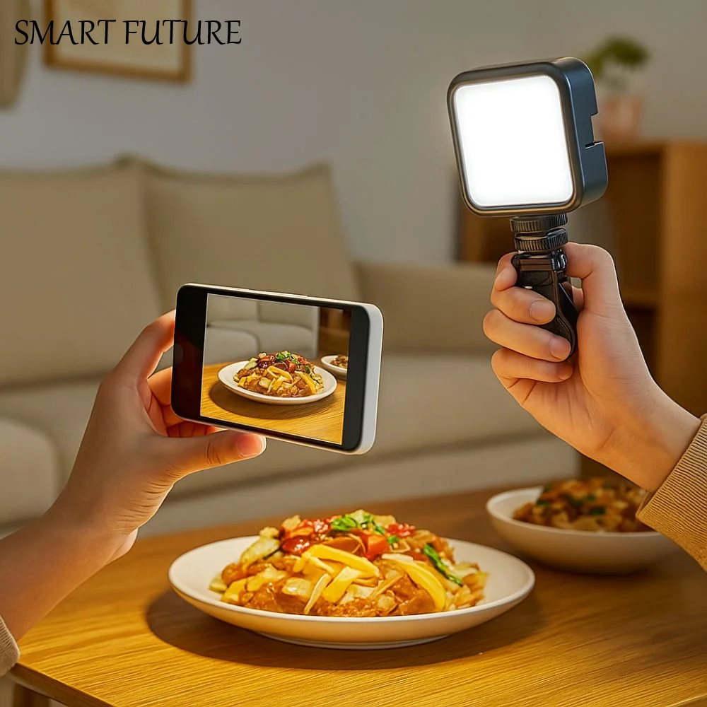 

Портативный заполняющий светильник для селфи, регулируемый ручной светильник для фотосъемки с зажимом, трехцветный светодиодный светильник RGB для видеосъемки