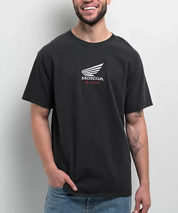 

Мужская футболка Honda для гонок на мотоциклах, летняя повседневная черная уличная одежда большого размера, повседневная одежда