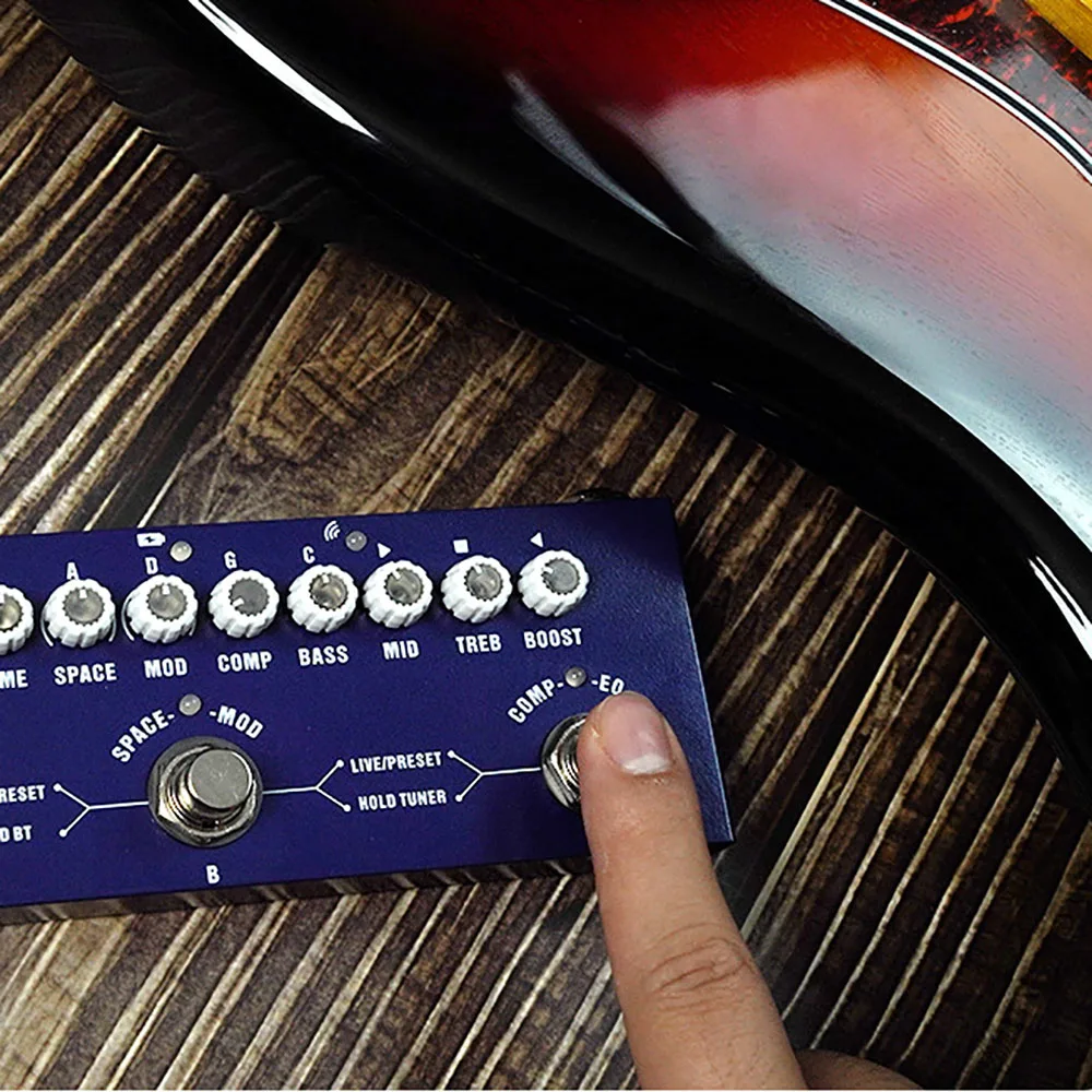 M-VAVE Cube-Pedal de múltiples efectos para guitarra eléctrica, mezcladores de procesador de Audio para escenario, reverberación Phaser para bajo