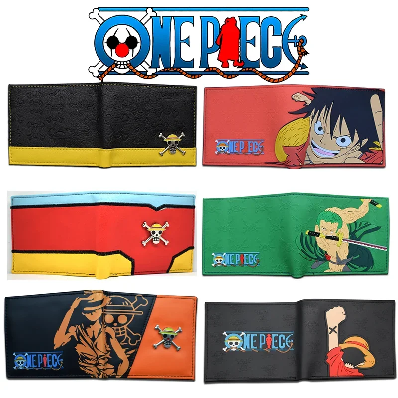 One Piece Luffy Wallet Cartoon  Roronoa Zoro Figures Cosplay Men Women PU Coin Purse Card Holder Wallet for Children Boys Gift