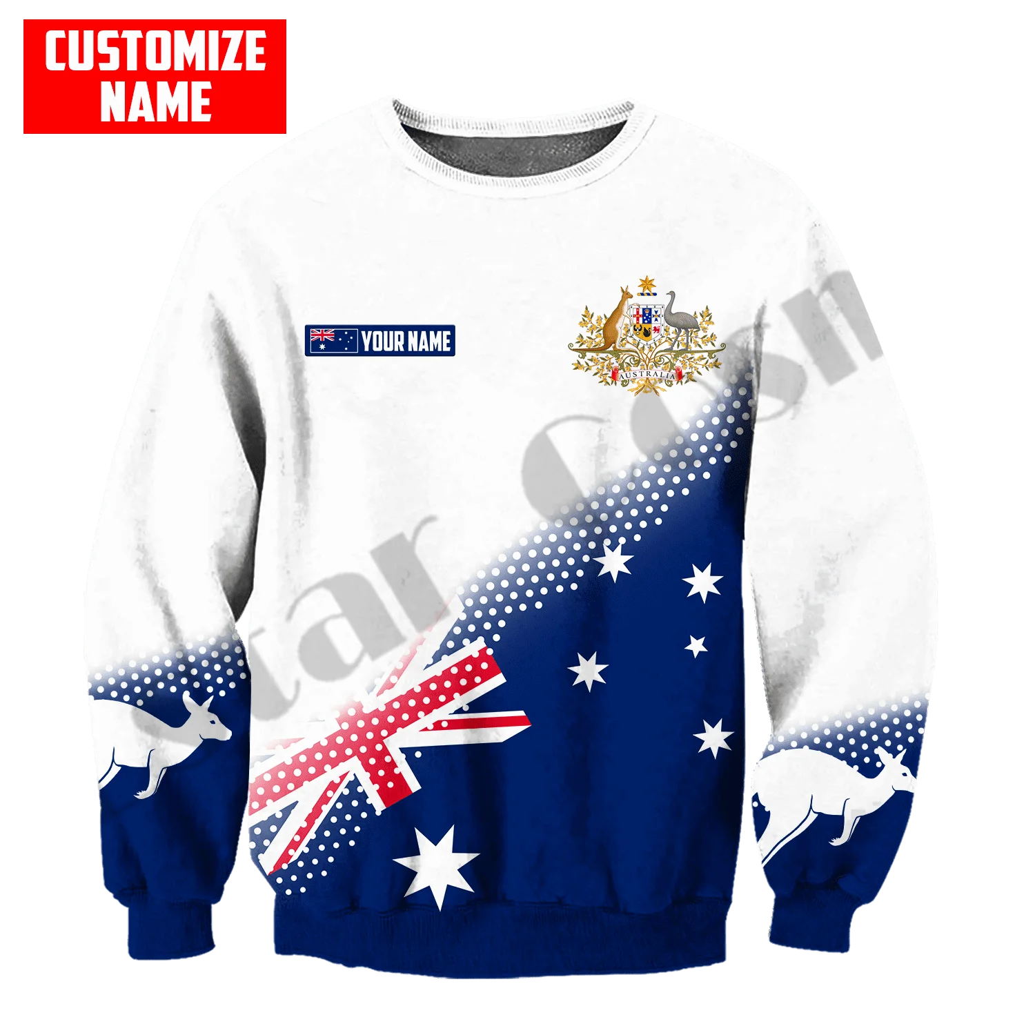 PLstar Cosmos 3Dprint Newest Australia Flag Custom Name Art Harajuku Streetwear Casual  Unique Unisex Hoodies/Sweatshirt/Zip A-9