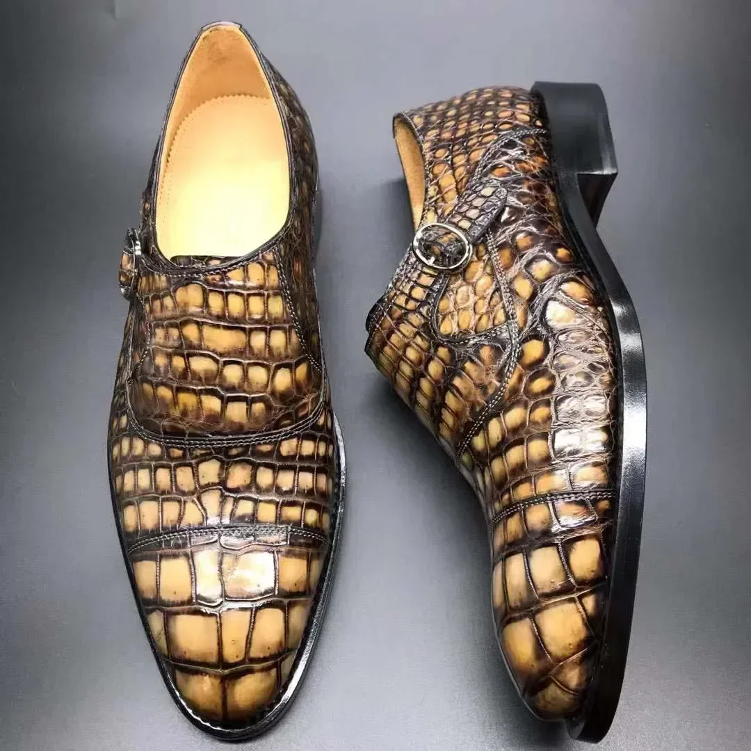 chue new  men formal shoes dress  shoes men monk shoes