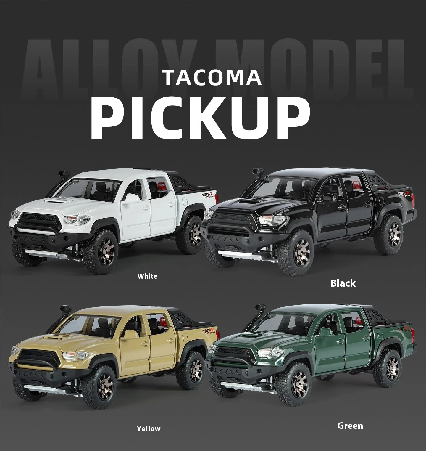 1:32 タコマ合金オフロード車両モデルシミュレーション音と光子供のおもちゃの車取り外し可能なアクセサリー男の子のためのギフト