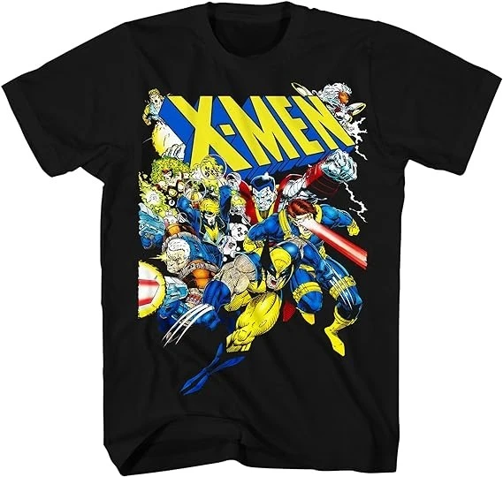 2025 Marvel-authorized Marvel X-Men 90s Jim Lee Male and Female Pure Cotton Print Anime Clothes T Shirts Off White T-shirt