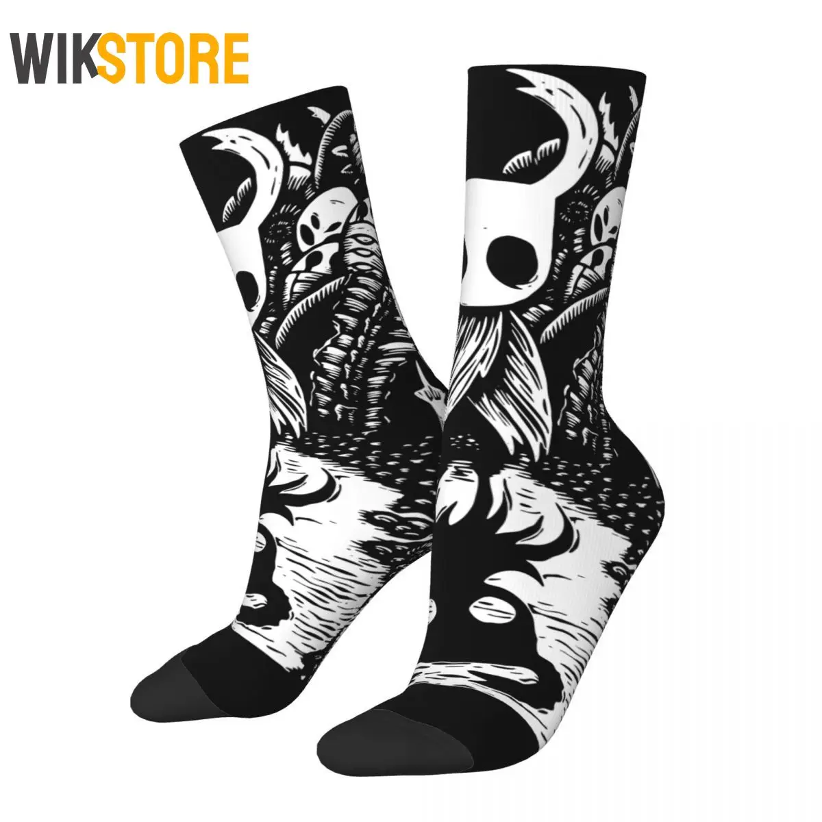 

Colorful Ghost Knight Hollow Knight Skateboard Socks Crazy Socks for Unisex Breathable Cute Sock