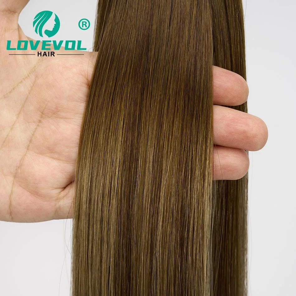 LOVEVOL 12A Tape in Hair Extensions Real Remy Human Hair Balayage Invisible Skin Weft PU Straight Tape in Extensions for Women