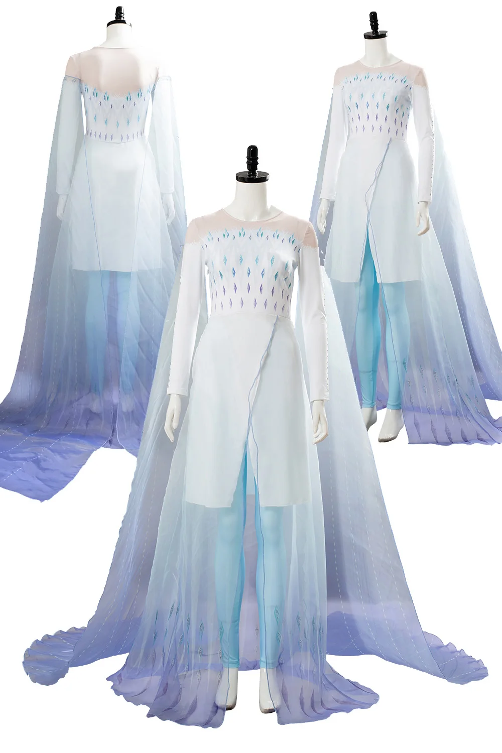 

Elsa Cosplay White Dress Costume Ahtohallan Cave Clothing Roleplay Flake Uniform Outfits Halloween Women Party Fancy Costumes