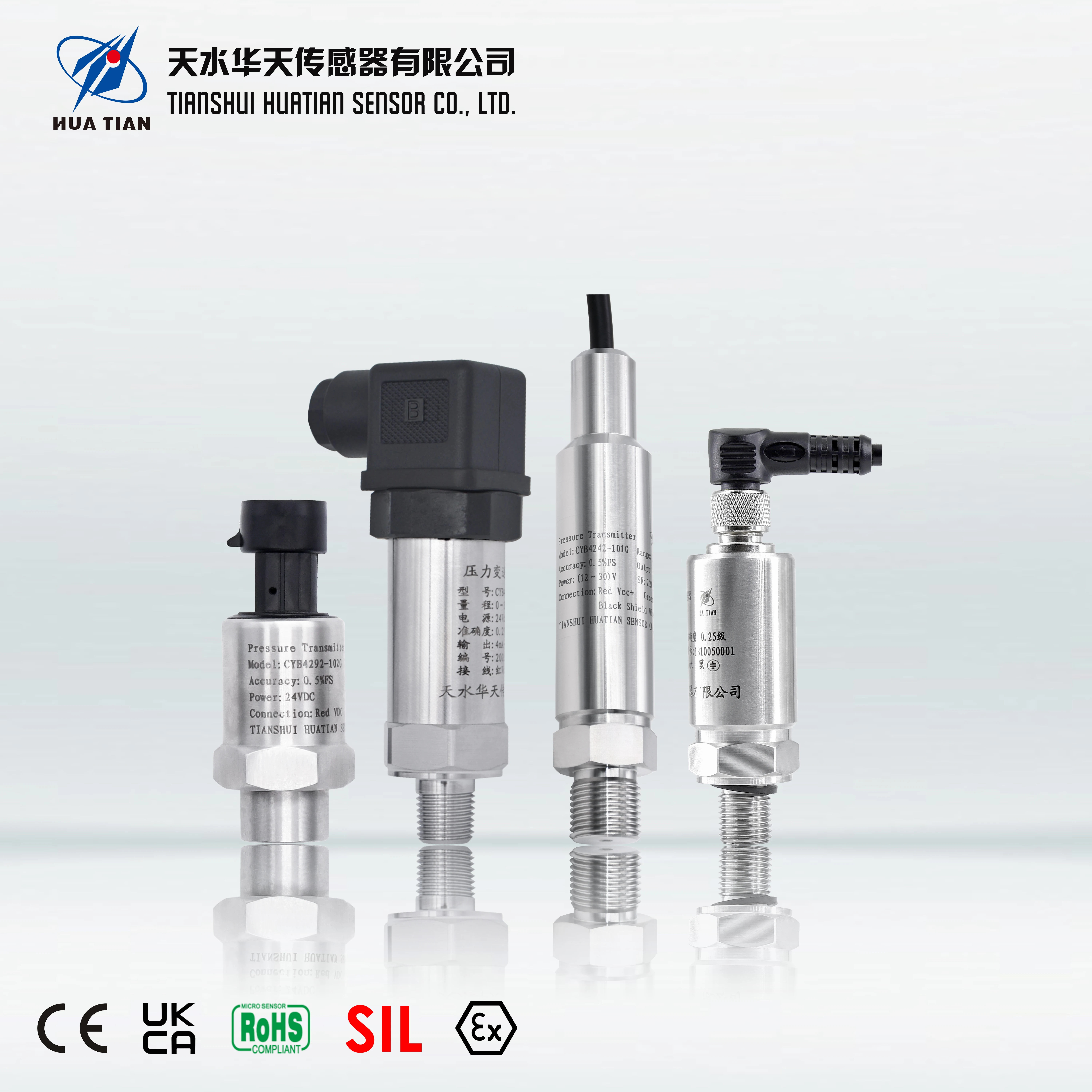 0-5V 4~20mA 0.5% FS Stainless Steel IP65 Gas Water Fuel Pressure Sensor OEM Explosion Proof Pressure Transmitter 1 Year