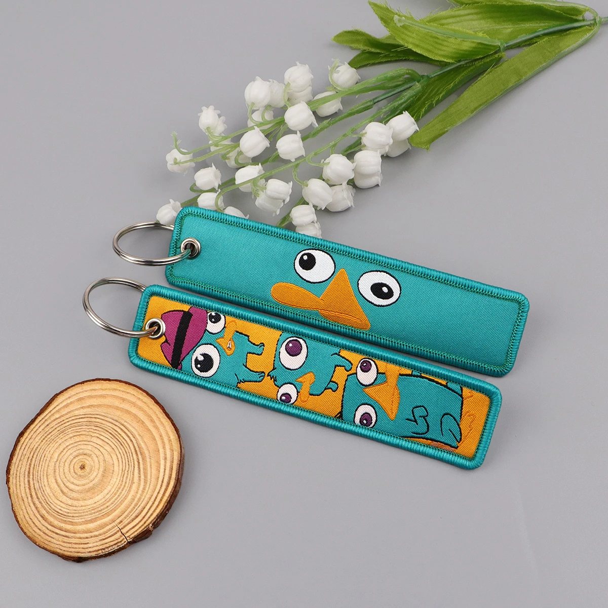 Lovely Squirrel Embroidery Key Fob Cartoon Keyring For Motorcycles Cars Backpack Keychain  Accessories Fashion Gifts for Friends view 5