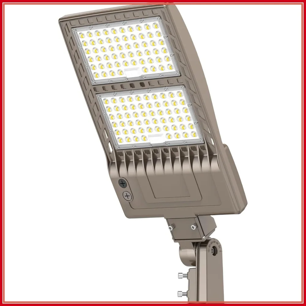 320W LED Parking Lot Light 48000LM 5000K Adjustable 3 Modes Slip Fitter IP65 Commercial Outdoor Area Light AC100-277V