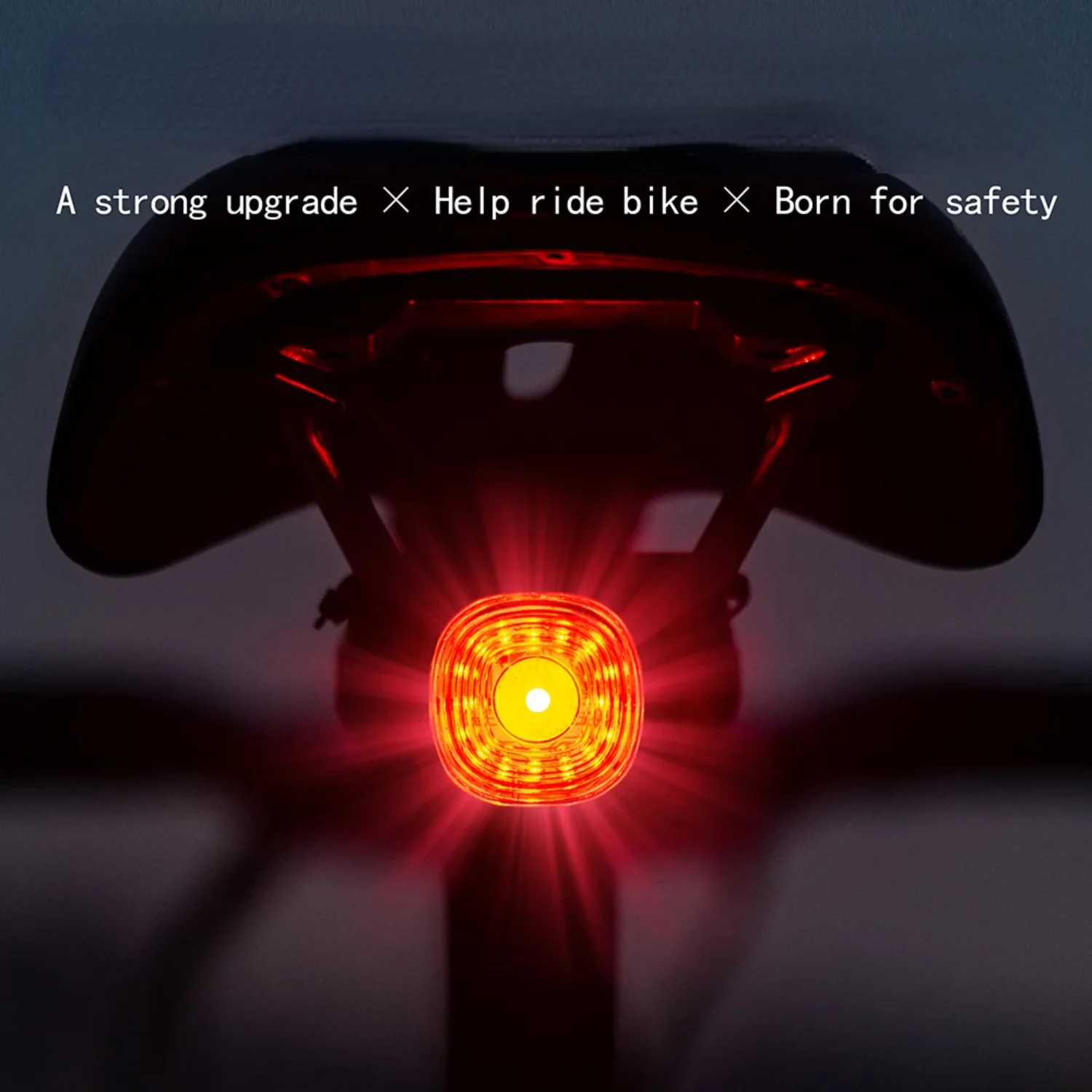 Bicycle Intelligent Brake Tail Light IP66 Waterproof 6 Light Modes High Brightness Bike Rear Lamp  Seat Post//