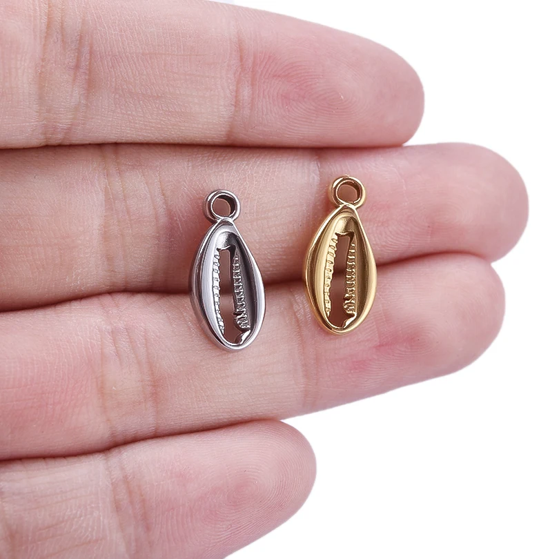 4pcs Mix Personality Sea Animal Shell Pendants For Jewelry Making Supplies Stainless Steel Charm Bulk Handmade Earrings Findings