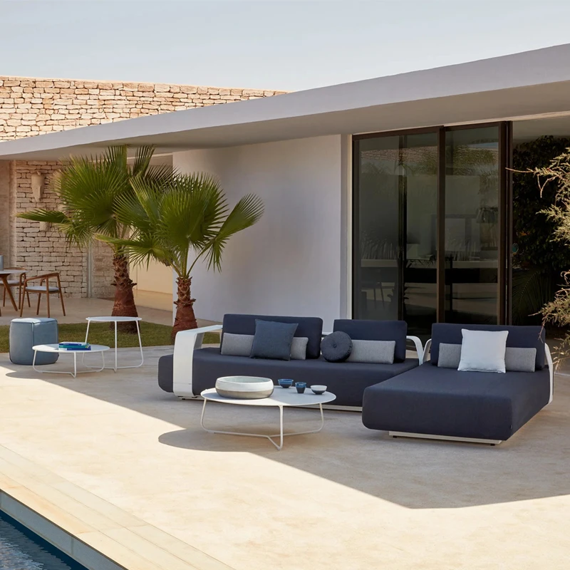 Waterproof Sunscreen Aluminum Alloy Outdoor Sofa For Courtyard Villa Terrace Garden For Sun Room Leisure Outdoor Furniture
