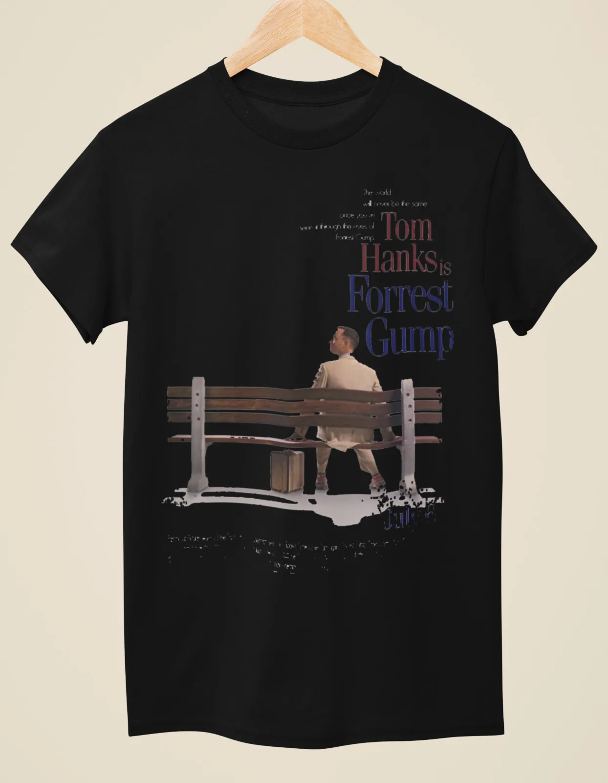 Forrest Gump - Movie Poster Inspired Unisex Black T-Shirt