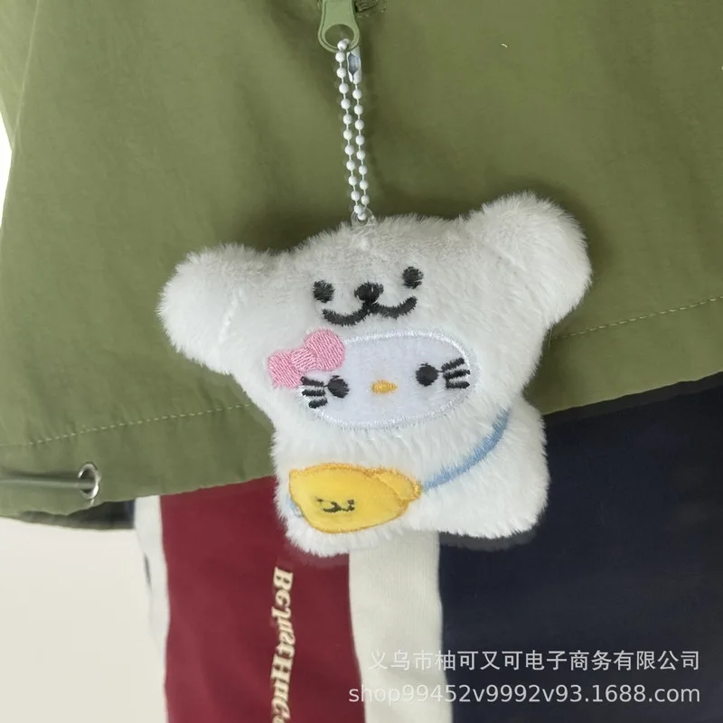 Originele schattige pluche kitten sleutelhanger hanger, lijn puppy rugzak hangende decoratie, creatieve popaccessoires