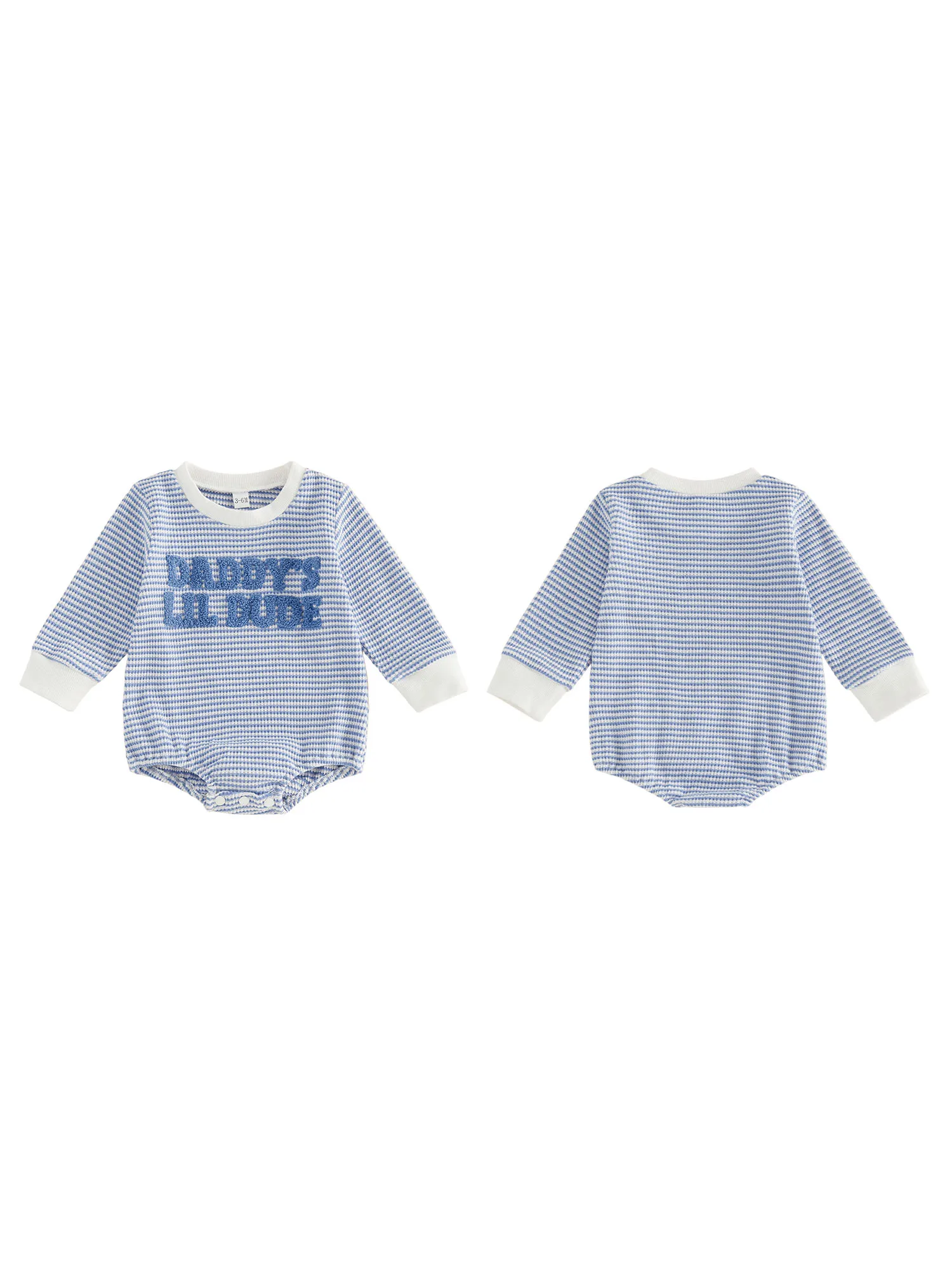 Sleeve Crew Neck Baby-Boy-Romper Daily Sleeve Letters Fall Bodysuit Embroidery Letters Fall Baby Neck Stripes Compact
