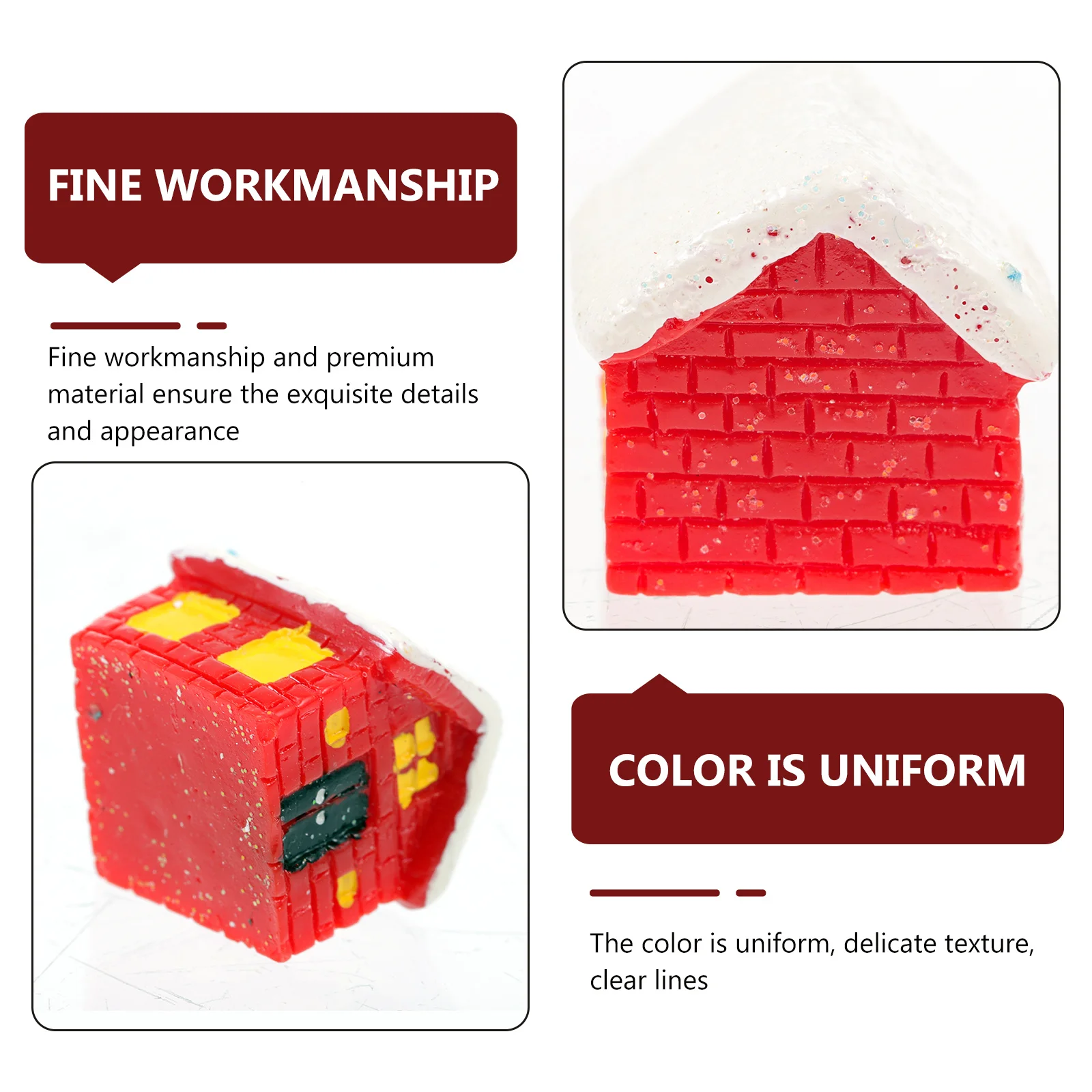 

10Pcs Xmas Home Ornament Landscape Decor Fine Workmanship Premium Material Home Decor Xmas Micro House Ornament