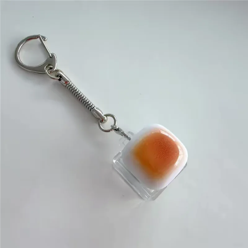 Light Up Bread Keychain Stress Relief Button Caramel Keycap Pendant Backpack Accessory Adult Carry Fun Decoration