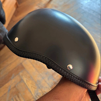 2025 new Vintage Motorcycle Cruiser Helmet Half Face German Helmet Motorcycle Helmet Bright Black Car-styling