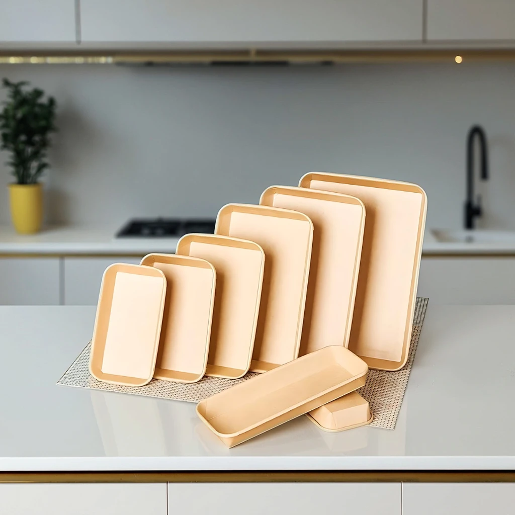 

Xiamen Eco-friendly Kraft Paper Box For Sushi Takeaway Packing Tray Bio-degradable Container For Pizza Noodles Potato Chips Cake