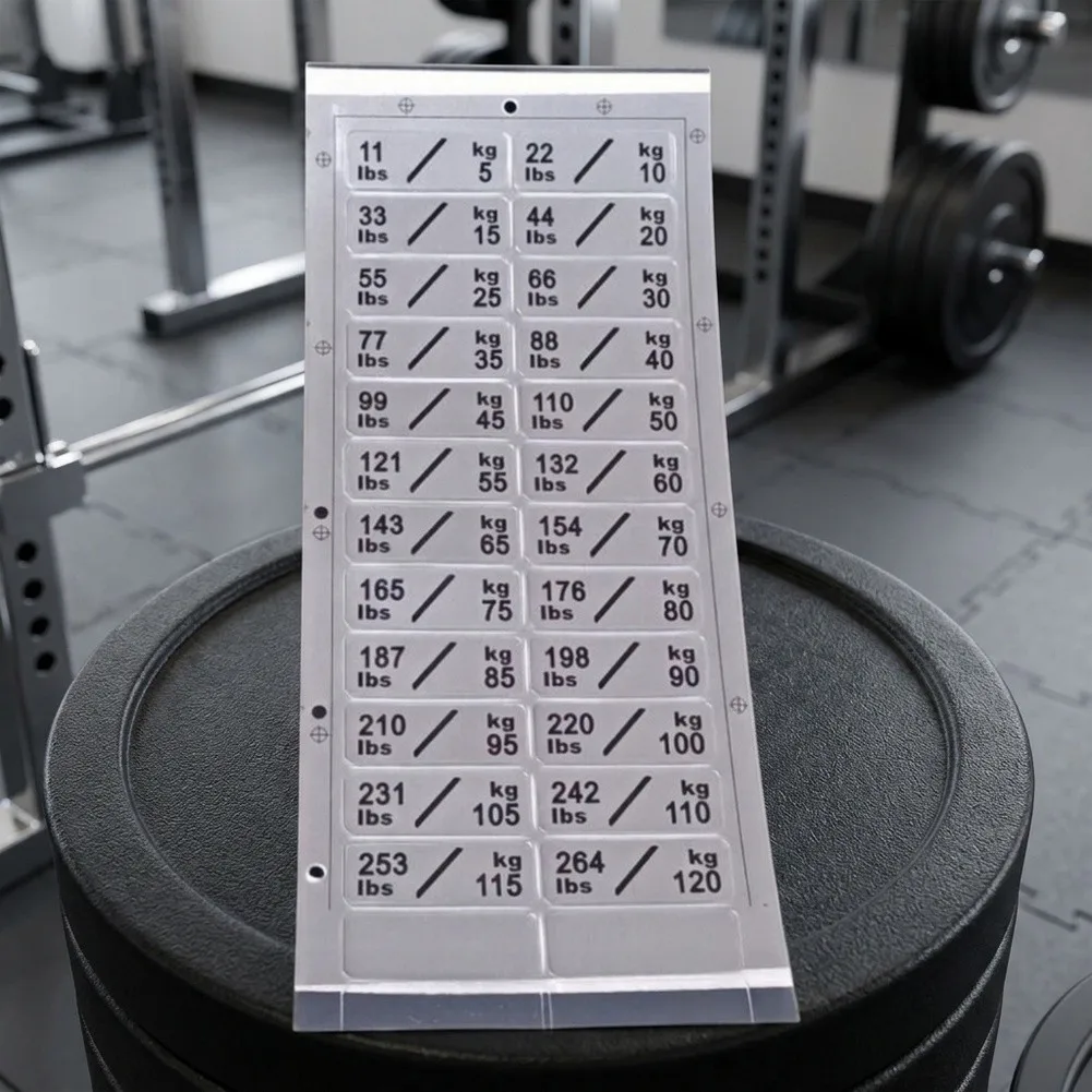 Fitness Weight Sticker Labels 3pcs Plastic Labels 5kg to 120kg Range 1.3x3.6cm Size for Home and Commercial Gyms
