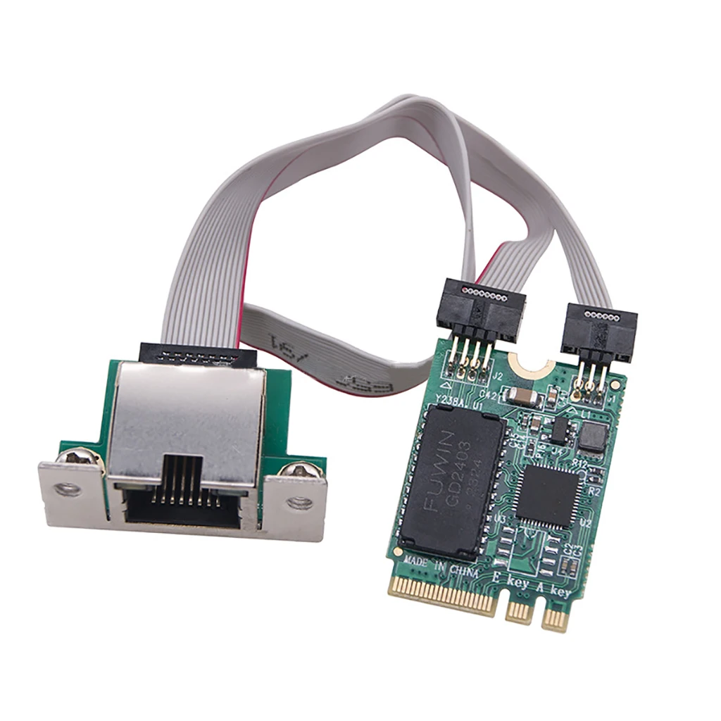 M2 RJ45 Network Adapter RTL8125BG Chip Mini Pci-e / M.2 A+E KEY Gigabit Ethernet LAN Network Card 2.5G/1000/100Mbps PCIE Bus