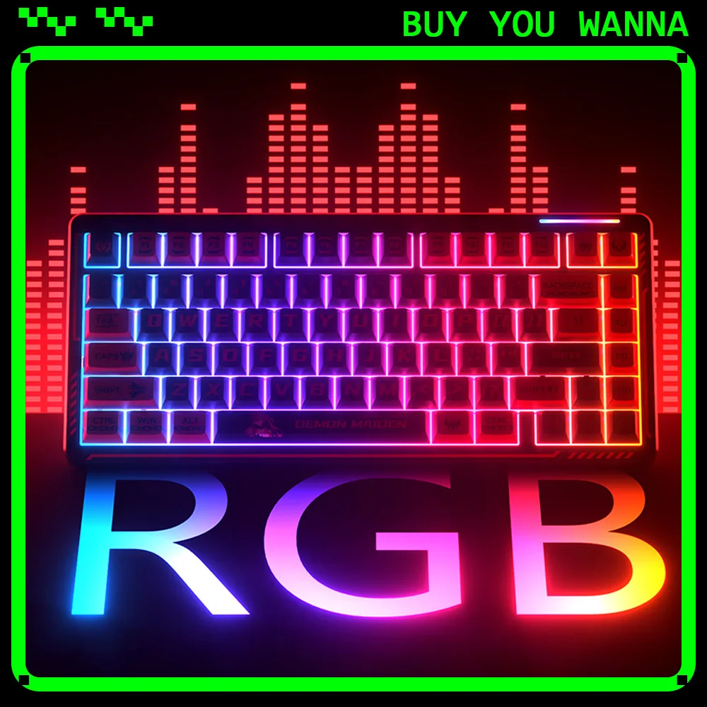 LINGBAO K75  Mechanical Keyboard Tri Mode Wireless Keyboard 10000mAh FR4 Gasket Hot Swap RGB Gaming Keyboard PC Accessories