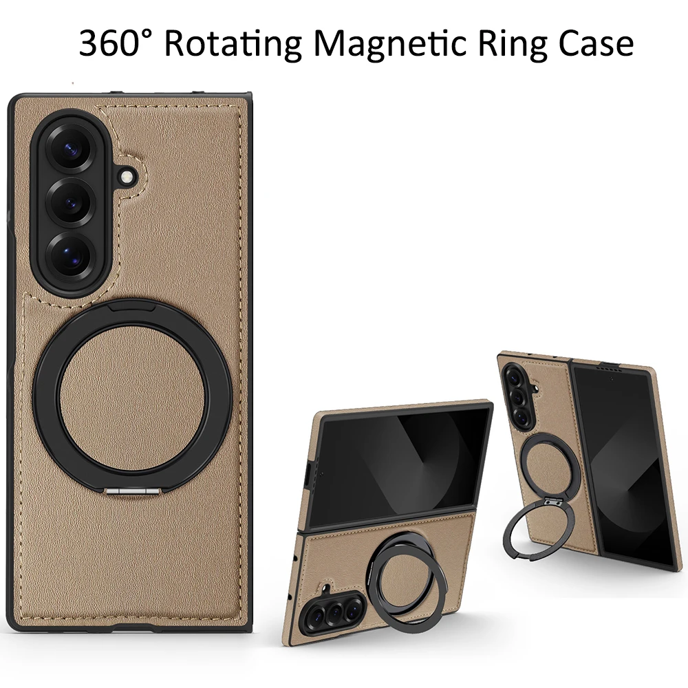 

Магнитный вращающийся кольцевой держатель для кожаного чехла Magsafe для Samsung Galaxy Z Fold 7 Fold 7, чехол с магнитами