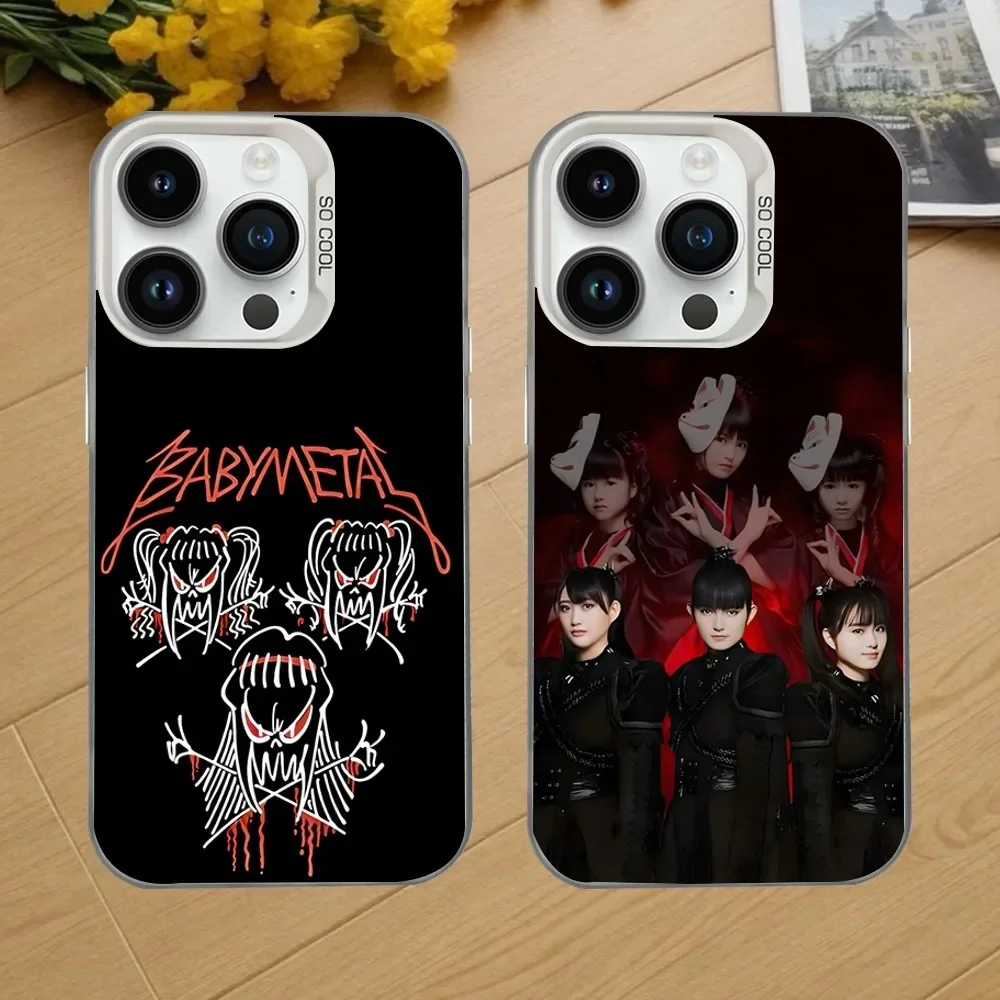 

B-BABYMETAL Rock Band Phone Case For iPhone 16,15,14,13,12,11,Mini,Pro,SE,MAX White Matte Shockproof Cover