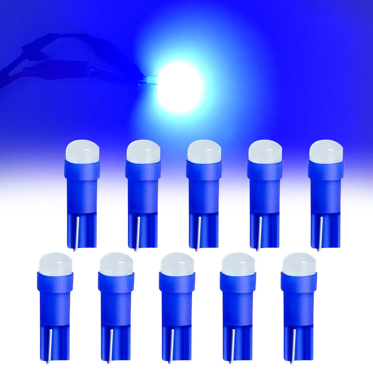 10PCS T5 Led-leuchten W 1,2 W W3W LED Auto Innen Licht Auto Seite Für Auto Blinker Dome Tür lesen Backup Freiheit Lichter