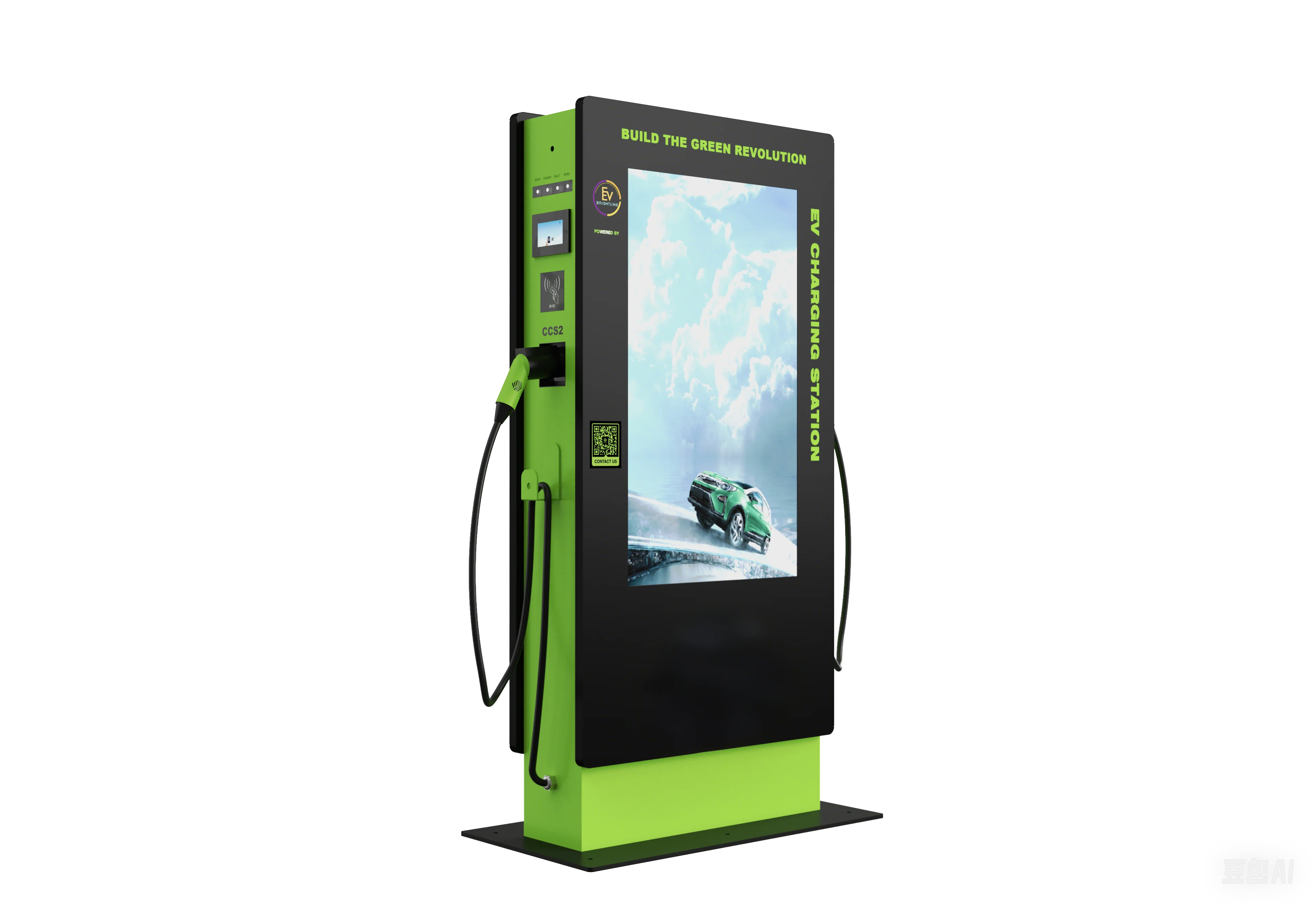 22KW 44KW Multi-Language Fast EV Charger Station LCD Advertising Screen AC CCS2 AC App Control Multi-Lingual Charging Pile Cars
