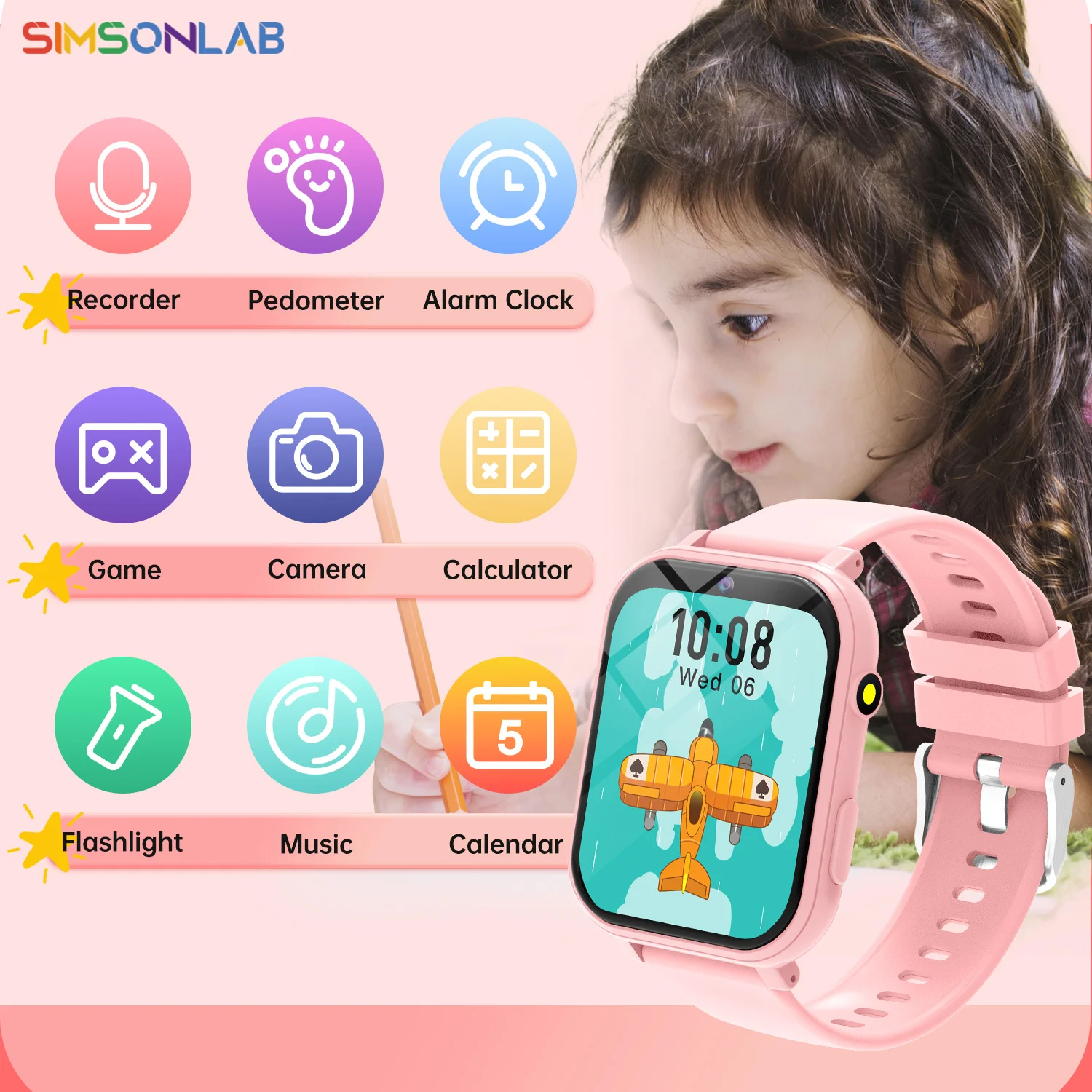

Children's Camera Smartwatch Girl Boy Age 4-12 Years Kids Intelligence Learning Game Partner Step Counter Alarm Flashlight Gift
