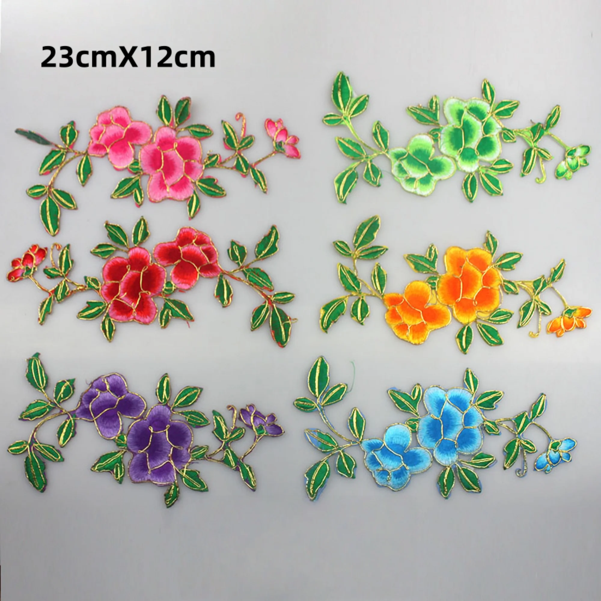 

1 пара вышитых аппликаций, клейкие вышитые цветы, железные нашивки для принадлежностей для платьев, цветов для волос, головной убор