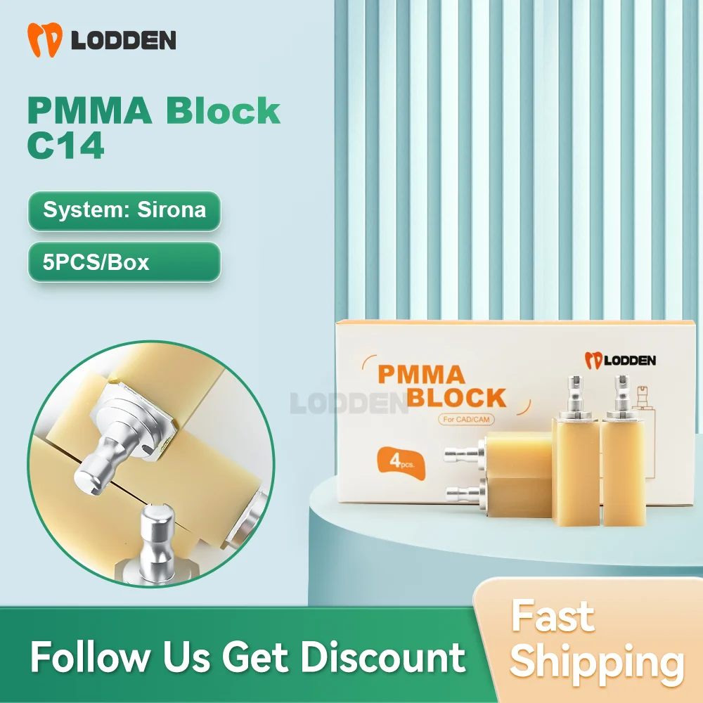 LODDEN 4PCS Sirona CEREC B40 PMMA Block Dental Laboratory Resin Block For CAD CAM Dental Supplies Dentist Material Vita 16 Color