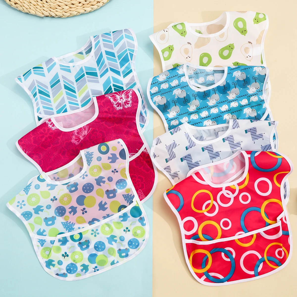 Baby Bibs Waterproof Kids Lunch Feeding Burp Cloth Boys Girls Cartoon Saliva Towel Newborn Printing Bibs Apron