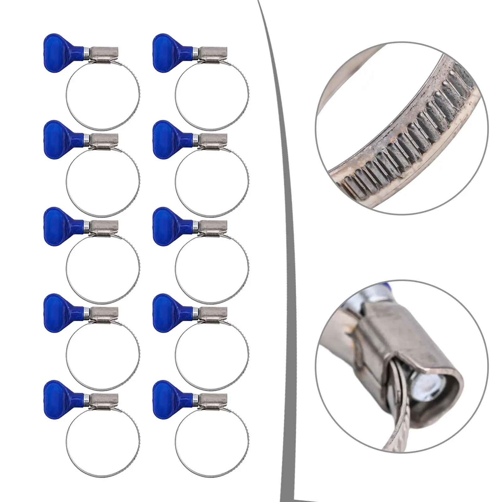 25-40 Mm Hose Clamps Stainless Steel Hose Clamps For Pools For Automotive High Clamping Force Non-slip Grooves