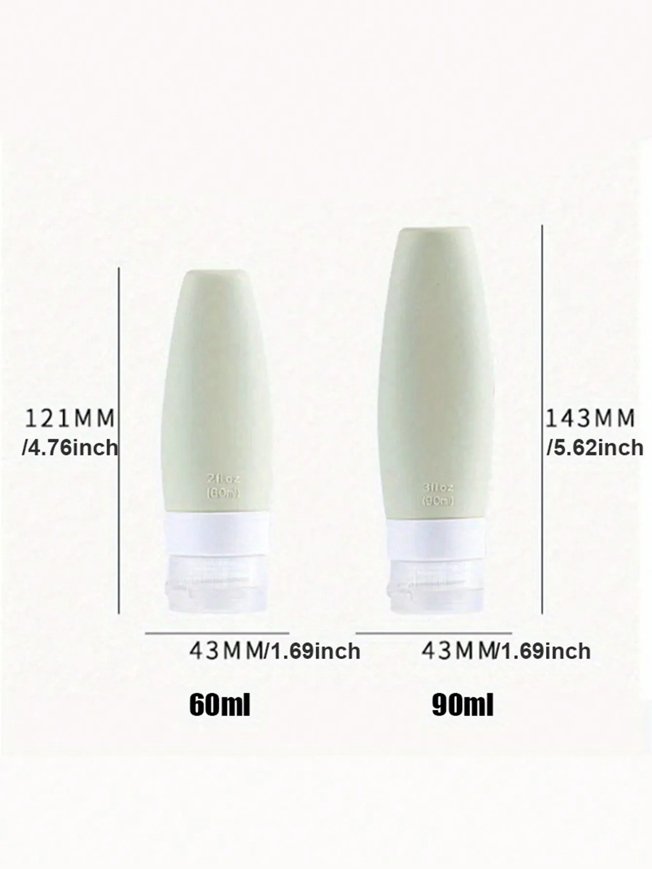4 Pcs 90ml Leakproof and Extrudable Travel Containers for Travel Bottles, Suitable for Shampoo, Conditioner, Lotion, Etc