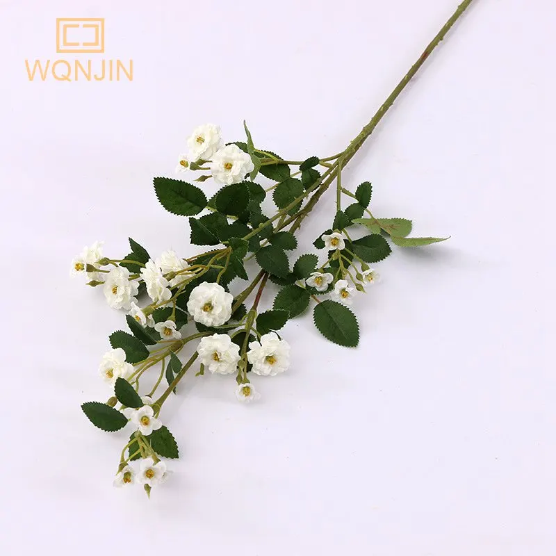 WQNJIN 75 cm Blau Hochwertige Europäische Mini Rosen Lange Zweig Künstliche Seidenblumen Hause Tischdekoration Raumdekoration – Detail 5