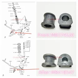 Kits de goma de buje estabilizador de suspensión para Mitsubishi, Pajero, Montero, V73W, V75W, V77W, V93W, V97W, MR374520, MR418547