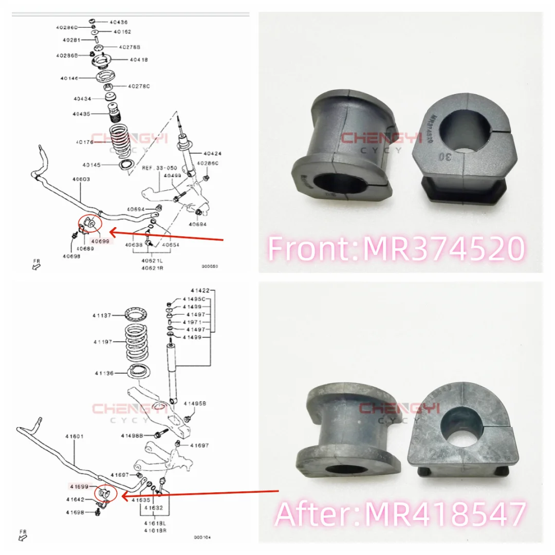 2PCS Suspension Stabilizer Bushing Rubber Kits Fit For Pajero Montero Shogun V73W V75W V77W V93W V97W MR374520 MR418547