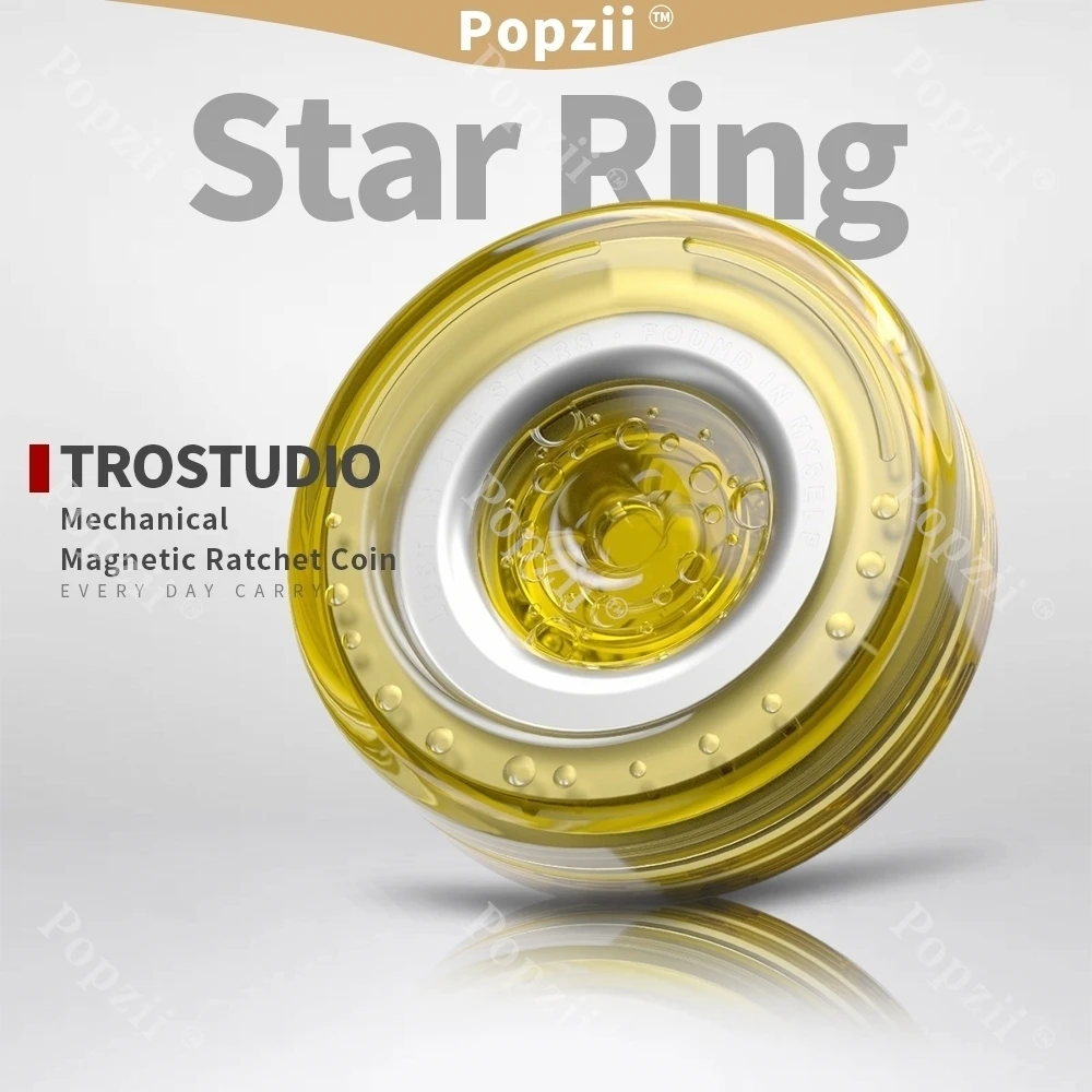 TROSTUDIO Star RingPEI EDC Version Haptic Coin Adults Stress Relief Toy Office Stress Relief Gadgets Snap coin Anxiety Toys